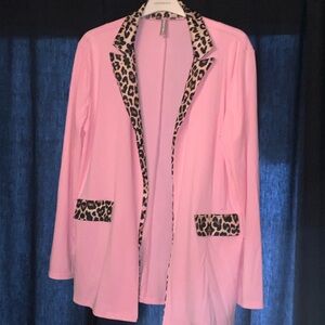 Noracora Pink Jacket with Leopard Accents